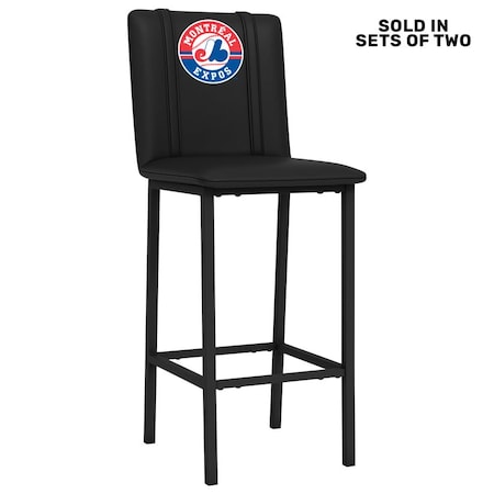 Dreamseat Bar Stool 500 with Montreal Expos Cooperstown, 2PK XZ500BSDBLK-PSCOOP0120A
